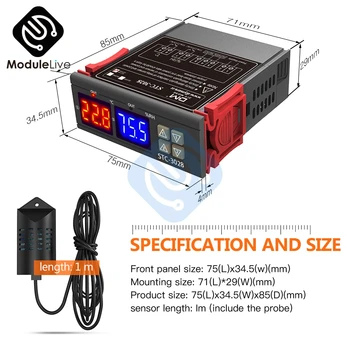 110V 220V Digitalni Temperature in Vlažnosti Regulator Domači Hladilnik, Termostat Humidistat Termometer, Higrometer Nadzor Stikalo Senzor