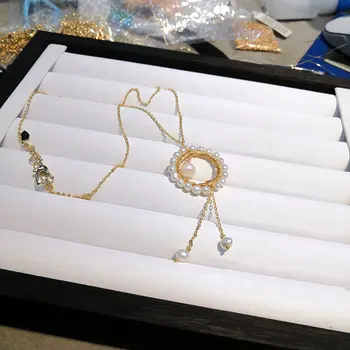 SINZRY ročno zlato barvo naravnih sladkovodnih biserov krog tassel obesek ogrlice elegantna dama nakit