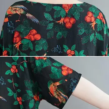 Plus Velikost Cvjetnim Tiskanja Poletje priložnostne Obleko Ženske 2020 Bombaža Ženske Obleke Svoboden Dolgo Ženska Elegantna Vintage Obleko Haljo Femme