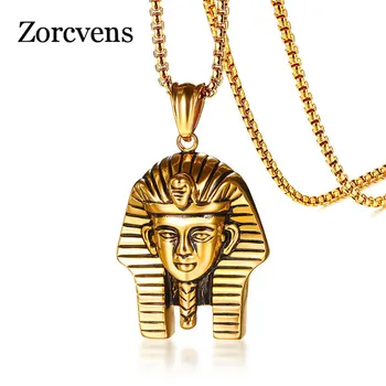 ZORCVENS Egiptovski Faraon Obesek za Moške Ogrlica Zlato Barvo 24