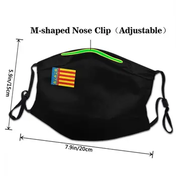 Zastavo V Valencii V Španiji Na Črno Masko Za Odrasle Non-Enkratno Masko Proti Meglica Dustproof Zaščitni Pokrov