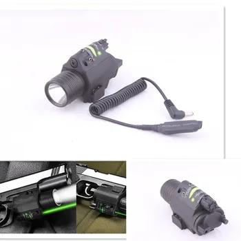2v1 Combo Taktično CREE Q5 LED Svetilka/LAHKA 200LM +Zeleni Laser Pogled Za pištolo/pištolo Pištola za Glock 17 19 22 20 23 31 37