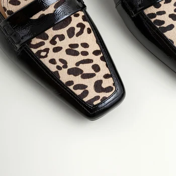 2020 pomlad čevlji ženske Leopard Pravega Usnja, Copati Ženske Mozaik Ženske Stanovanj Loafers Udobno Priložnostne Čevlji Za Ženske
