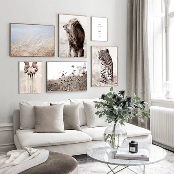 Skandinavske Poster Tiskanje Reed Narave, Krajine Platno Slikarstvo Lev, Leopard Živali Stenskih Slikah, Nordijska Slog Doma Dekor