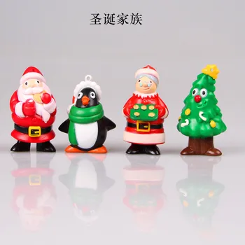 PVC slika Božična darila lutka okraski lahko visi Božiček Božična drevesa pingvini toy model darilo 4PCS//SET