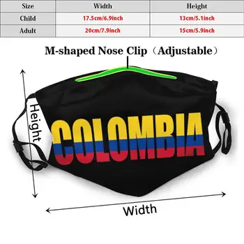 Kolumbija Besedo Zastavo Odrasle Otroke Proti Prahu Filter Diy Masko Kolumbija Kolumbijski Bogota Južni Ameriki Zastavo Države