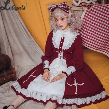 Holly Cross ~ Elegantno Dolgo Luč Rokav Lolita Obleko Letnik Stranka Obleko