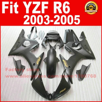 MOTOMARTS 7gift ABS plastike fairings set za YAMAHA YZF R6 2003 2004 2005 YZFR6 03 04 05 mat črna oklep kompleti za nadgradnjo del