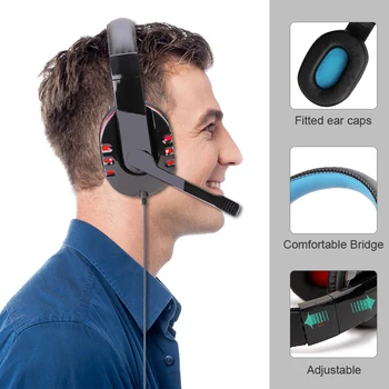 Za PS4 Gaming Računalnik Slušalke Igralec Žične Slušalke Z Mikrofon Stereo Bas Slušalke Glasbe Cascos Z Mic Za Xbox, Telefon
