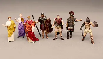 Pvc slika Mini mini stari Evropski lutkovno Rimski Cesar Gladiator Lady Caaesarr Veliko model okraski 7pcs/set
