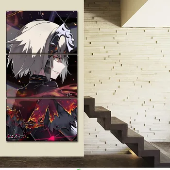 3 Plošča Platno Sodobne Umetnosti Doma Dekor Tiskanja HD Slike Anime Usoda Grand Da Dekleta Plakat Za Spalnico Wall Art Dekor Okvir