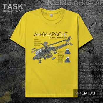 ZDA AH64 Apache gunship tiskanje kratek rokav mens t-shirt priložnostne ulične tees orožje fan bombaž šport O-Vratu hipster vrhovi 04