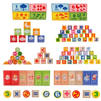 MWZ 100 kozarcev Multicolor Otroci Igrače bukev Lesene Slika Bloki Pismo, Učenje Spoznavanja Inteligentni Predšolskih Brinquedos Juguets