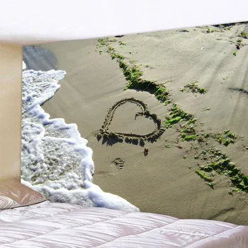 Gozd In Ljubezen Patten Na Plaži, Tapiserija, 3D Tiskanih Peščena Plaža Brisačo Piknik
