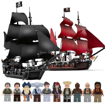 Black Pearl Ladje Združljiv s Pirati Ladje Caribbeanes Model gradniki Fantje Rojstni dan Darila Otroci Igrače 6001 6002
