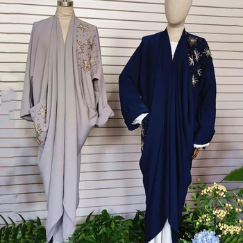 MD tam kaftan Odprite Abaya Dubaju, Turčija, Muslimani Moda Kimono Jopico Mujer Caftan Ženske, Islam Abayas American Oblačila Haljo Femme