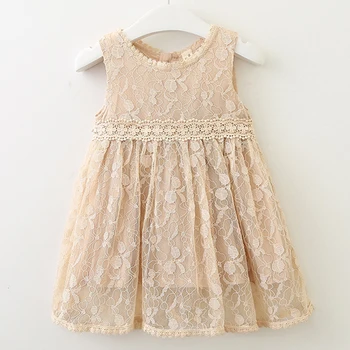 2020 Novo Poletje Priložnostne O-Vratu Čipke Princesa Obleko Otroci Oblačila Baby Dekleta Brez Rokavov Vezenje Obleko Otroci Stranke Obleke