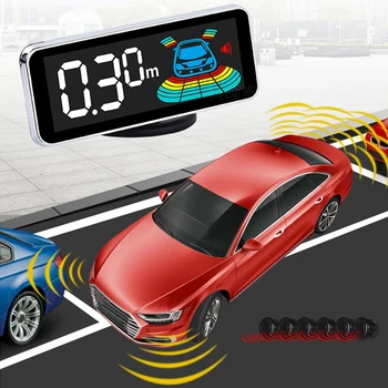 Avto Auto Parktronic Alarmni Sistem 6 Senzorji Zaslon Led Digitalni Univerzalni Obračalni Rdeče Glas Parkirni Senzor Za Vgradnjo Radar Detektor