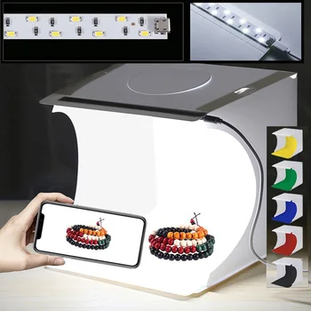 LED Zložljiva Lightbox 20*20 Prenosni Fotografiji Foto Studio Softbox Nastavljiva Svetlost Svetlobe Polje Za DSLR Fotoaparat