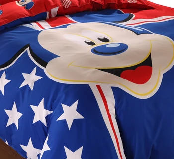 Disney Modra Mickey Mouse Rjuhe Kritje Set 3 ali 4 Kosov Twin Enotni Velikosti Posteljnine Komplet za Otroke Spalnica Dekor Posteljno Perilo