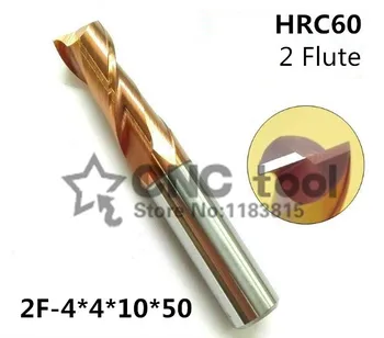 2F-4.0 HRC60,karbida Kvadratnih Flatted Koncu Mlini premaz:nano DVE flavta premer 4.0 mm, Lather,dolgočasno Bar,cnc stroja
