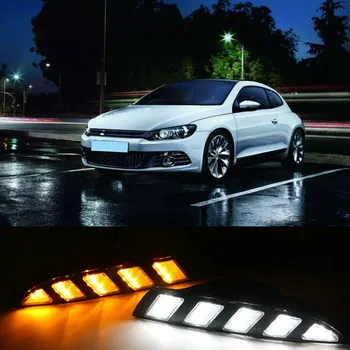 Za Volkswagen Scirocco 2011 2012 2013 Rumena Vključite Signal slog Rele Nepremočljiva 12V Avtomobilska LED DRL Dnevnih Luči