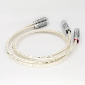 Par Silver plated OFC kabel RCA Analogni kabel iz ogljikovih vlaken 2RCA, DA 2XLR Moški Vtič Ob Audio Kabel