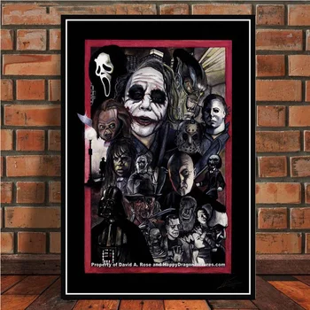 Jason Voorhees Freddy Krueger Klasična Horror Film Poster Tiskanje Platno Umetniško Slikarstvo Stenske Slike Za dnevno Sobo obrazy plakat