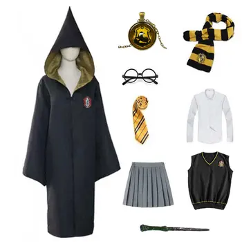 Unisex Otroci Odrasli 4 Color Magic Šolsko Uniformo Slytherin Hermiona Granger Haljo Oblačila Palico Šal Cosplay Halloween Kostum