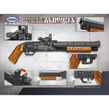 Tehnika Xingbao Novo 24001 Gradnik Igračo Pištolo Model Shootable Bullet Otrok Božično Darilo