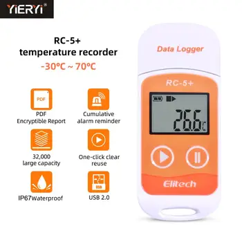 Yieryi Visoko precizne RC-5+ Digitalni USB Temperatura Zapisovalnik Podatkov Nadgradnjo za Hlajenje, Hladna Veriga Promet, Laboratorijih, Itd.