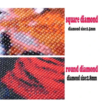 Celoten Kvadratni Krog Vaja 5D DIY Diamond Slikarstvo 5 Kosov Enega Kosa Znak Vezenje Navzkrižno Šiv 5D Doma Dekor N107