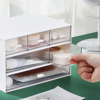 DIY Predal Desk Škatla za Shranjevanje Plastičnih Multi-layer Dokument manjše izdelke Imetnik Ličila Box Mini Nakit Kabinet Organizator Posode