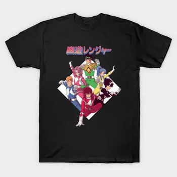 Super Sentai Yu Yu Hakusho Anime Smešno Črna majica s kratkimi rokavi Moški Ženske Harajuku Modni Tisk Tshirt Priložnostne Ulične Hip Hop T-Shirt