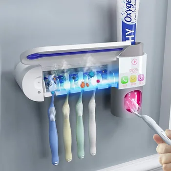 2 V 1 UV Sterilizator zobne ščetke zobna pasta Razpršilnik Samodejno zobna pasta Squeezers Držalo za zobno Ščetko Doma Kopalniške Opreme