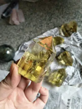 60 g naravnih citrine kristal zdravljenja palico, rumena quartz crystal točke