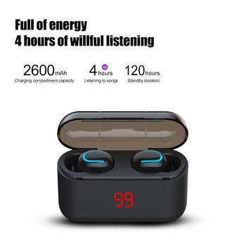TWS Q32 Bluetooth 5.0 Slušalke HBQ Brezžični Headphons Šport Prostoročno Čepkov 3D Stereo Gaming Slušalke Z Mikrofonom Polnjenje Box