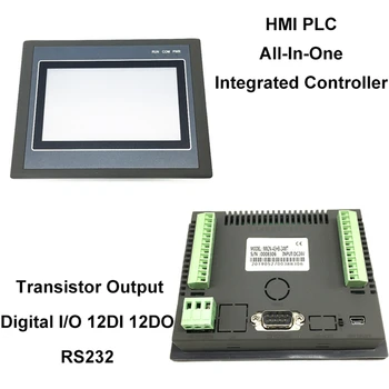 PLC HMI Vse-v-enem Integriran Krmilnik 4.3 Palčni zaslon, občutljiv na Dotik DC24V Tranzistor Izhod Digitalni I/O 12DI 12DO RS232 FX2N