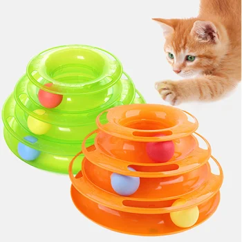 Tri Ravni hišnih mačk igrače Stolp Skladbe Disk mačka Inteligence Zabaviščni trojno zgoščenko mačka igrače žogo Usposabljanje Zabaviščni ploščo srčkan