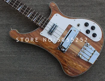 2019 Visoke kakovosti električna kitara, Ricken 4003-4 strune bas kitaro,z spalted javorjev vrh Neck-thru telesa električna bas kitara