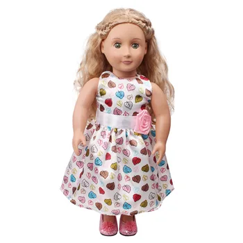 18 inch Dekleta lutka obleko Ameriških novorojenčka Modi natisnjeni obleko Otroške igrače fit 43 cm lutke otroka c698