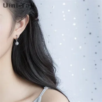 Uini-Rep Vroče Novih Kristalno 925 Sterling Srebro Korejski Modni Nakit Nosorogovo Izvrstno Žogo Lepo Svetlo Ženski Uhani
