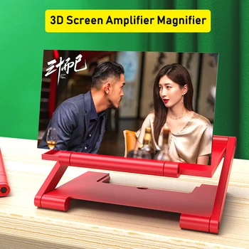 Zložljivi 3D zaslona ojačevalec lupa za Povečano pametni Lupa zaslon povečevalno Okrepitvijo Projektor za Mobilni Telefon stojalo