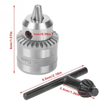 0.6-6.5 mm Mini Key Type Vrtalne Vpenjalne glave z Vpenjalni Ključ za Električni Vrtalnik Nepremočljiva Električne vrtalne vpenjalne glave