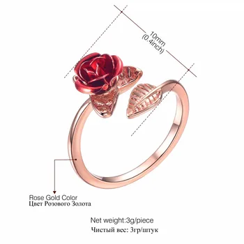Rose Cvet Obroč Za Ženske/ Dekleta Rose Gold/Silver/Gold Nastavljiv Odprite Rose Cvet Cvetni Obroč Darilo Za Njo R2831