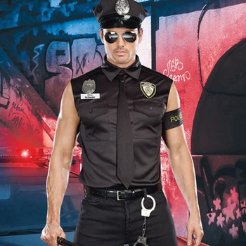 Policija Cosplay Enotna moška Vloga Igranje Inštruktor Enotno Skušnjavi Fazi Halloween moška Oblačila