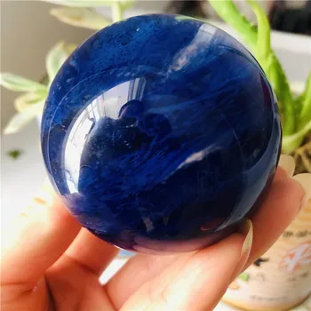5-6 cm naravnega kremena kristalno modro taljenje kristalno kroglo obrt dnevna soba dekoracijo+ lesa nosilec