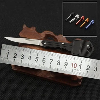 Praktični Prenosni Prostem Kampiranje Preživetje Žep Zložljiv Ključ Obliko Obroča Nož Orodje Lupilnikom Mini Kamp Key Ring Nož Orodje