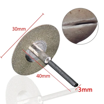 10Pcs Diamantno Rezanje Plošč Rotacijski Orodje 30 Mm Krožne Žage za Rezanje Plošč na Vretenu Za Dremel Cut Off
