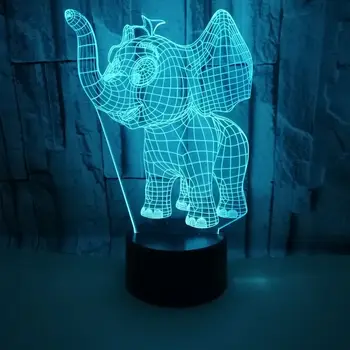 Slon 3d Lučka Pisane Dotik Daljinski upravljalnik 3d Led Vizualne Namizno Svetilko Darilo Dekoracijo Postelji 3d namizne Svetilke